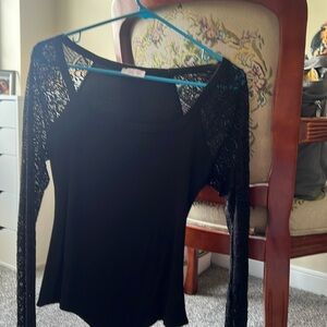 Pink lily lace sleeves body suit